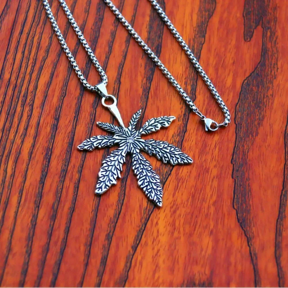 ❤️hemp hip hop style Leaves Pendants necklace for women/men, N90201P173